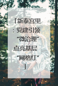 新泰宫里：党建引领“微治理” 点亮基层“网格红”