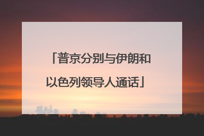 普京分别与伊朗和以色列领导人通话