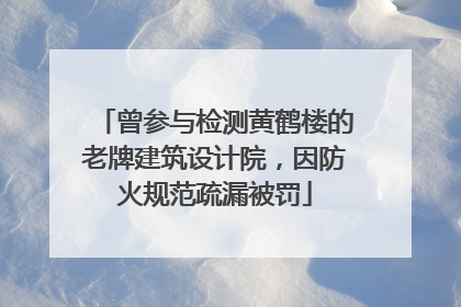 曾参与检测黄鹤楼的老牌建筑设计院，因防火规范疏漏被罚