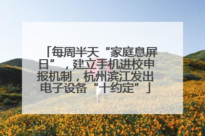 每周半天“家庭息屏日”，建立手机进校申报机制，杭州滨江发出电子设备“十约定”