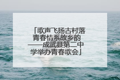 歌声飞扬古村落 青春情系故乡韵——成武县第二中学举办青春歌会