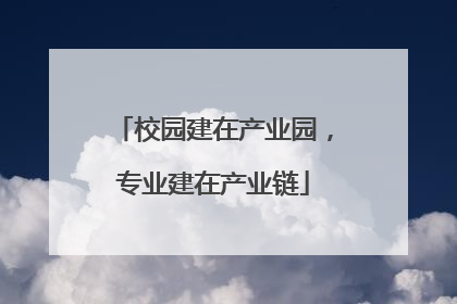 校园建在产业园，专业建在产业链