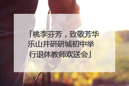 桃李芬芳，致敬芳华 乐山井研研城初中举行退休教师欢送会