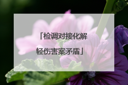 检调对接化解轻伤害案矛盾