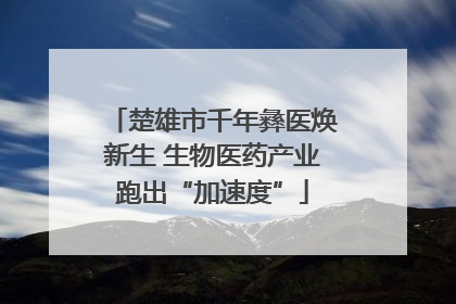 楚雄市千年彝医焕新生 生物医药产业跑出“加速度”