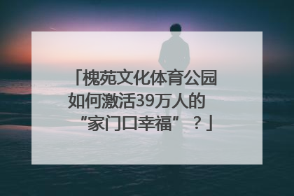 槐苑文化体育公园如何激活39万人的“家门口幸福”？