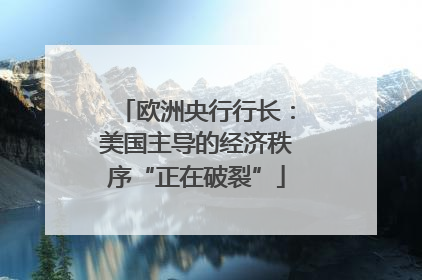 欧洲央行行长：美国主导的经济秩序“正在破裂”