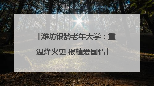 潍坊银龄老年大学：重温烽火史 根植爱国情