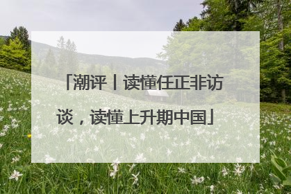 潮评丨读懂任正非访谈，读懂上升期中国
