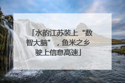 水韵江苏装上“数智大脑”，鱼米之乡驶上信息高速