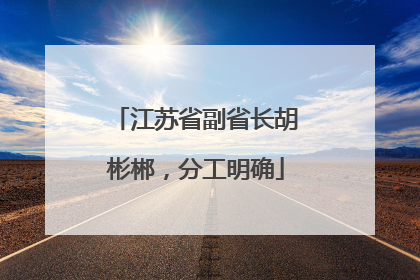 江苏省副省长胡彬郴，分工明确