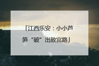 江西乐安：小小芦笋“破”出致富路