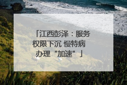 江西彭泽：服务权限下沉 慢特病办理“加速”
