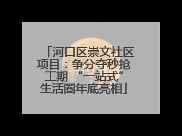 河口区崇文社区项目：争分夺秒抢工期 “一站式”生活圈年底亮相