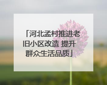 河北孟村推进老旧小区改造 提升群众生活品质