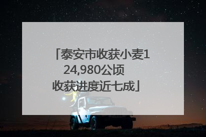 泰安市收获小麦124,980公顷 收获进度近七成