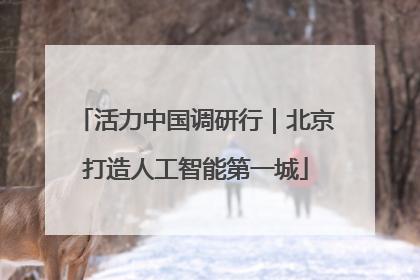 活力中国调研行｜北京打造人工智能第一城