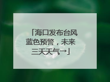 海口发布台风蓝色预警，未来三天天气→