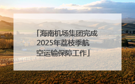 海南机场集团完成2025年荔枝季航空运输保障工作