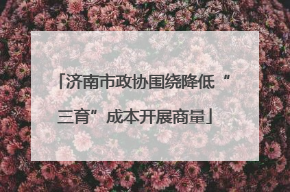 济南市政协围绕降低“三育”成本开展商量