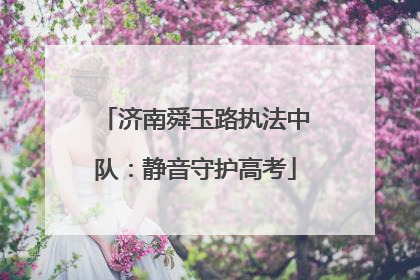 济南舜玉路执法中队：静音守护高考