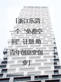 浙江乐清：一个“免费空间”计划 助青年创意变创业