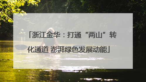 浙江金华：打通“两山”转化通道 澎湃绿色发展动能
