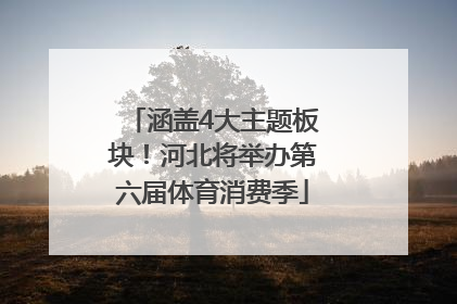 涵盖4大主题板块！河北将举办第六届体育消费季