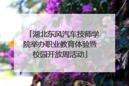 湖北东风汽车技师学院举办职业教育体验暨校园开放周活动