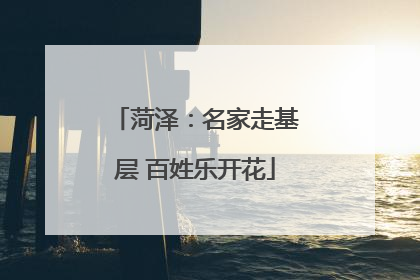 菏泽：名家走基层 百姓乐开花