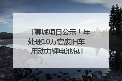 聊城项目公示！年处理10万套废旧车用动力锂电池包