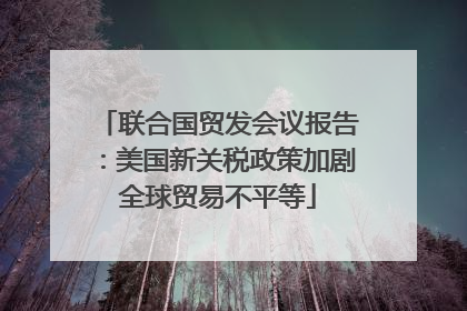 联合国贸发会议报告：美国新关税政策加剧全球贸易不平等