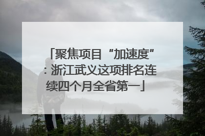 聚焦项目“加速度”：浙江武义这项排名连续四个月全省第一