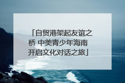 自贸港架起友谊之桥 中美青少年海南开启文化对话之旅