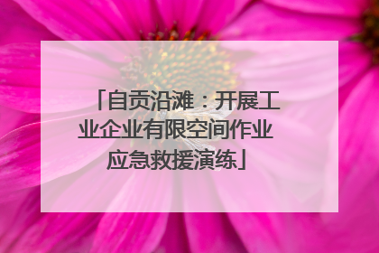自贡沿滩：开展工业企业有限空间作业应急救援演练