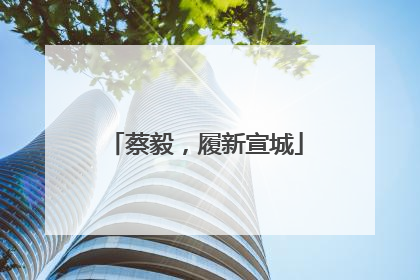 蔡毅，履新宣城
