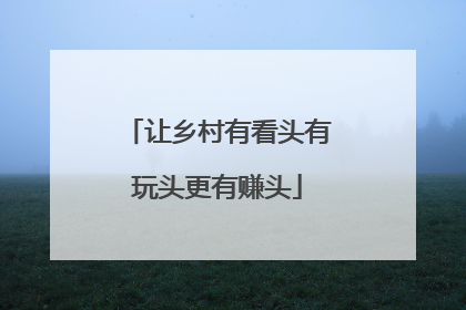 让乡村有看头有玩头更有赚头
