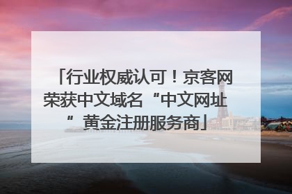 行业权威认可！京客网荣获中文域名“中文网址”黄金注册服务商
