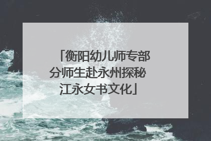 衡阳幼儿师专部分师生赴永州探秘江永女书文化