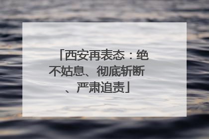 西安再表态：绝不姑息、彻底斩断、严肃追责