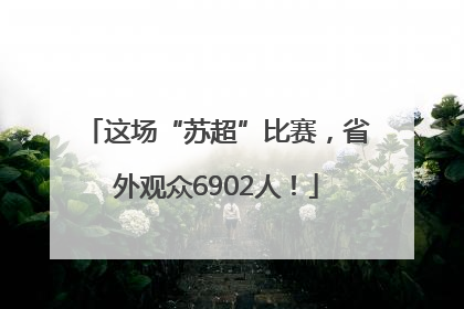 这场“苏超”比赛，省外观众6902人！