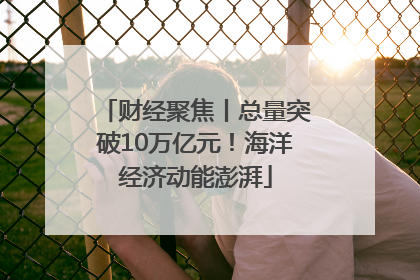 财经聚焦丨总量突破10万亿元！海洋经济动能澎湃