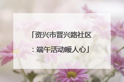 资兴市晋兴路社区：端午活动暖人心