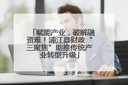 赋能产业，破解融资难！浦江县财政“三聚焦”助推传统产业转型升级