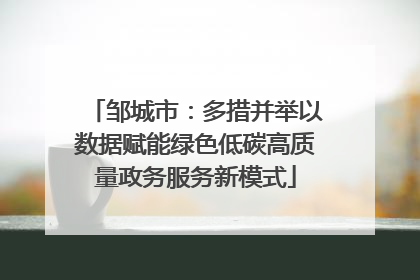 邹城市：多措并举以数据赋能绿色低碳高质量政务服务新模式