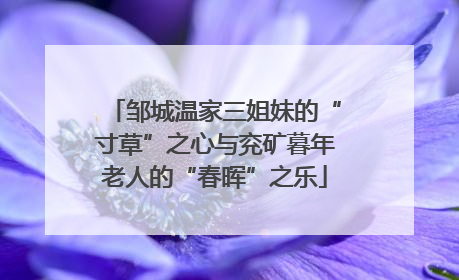 邹城温家三姐妹的“寸草”之心与兖矿暮年老人的“春晖”之乐