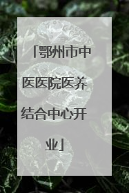 鄂州市中医医院医养结合中心开业