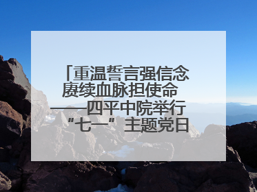 重温誓言强信念 赓续血脉担使命——四平中院举行“七一”主题党日活动庆祝建党104周年