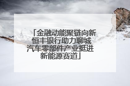 金融动能聚链向新 恒丰银行助力聊城汽车零部件产业挺进新能源赛道