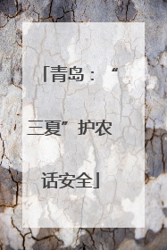 青岛：“三夏”护农话安全